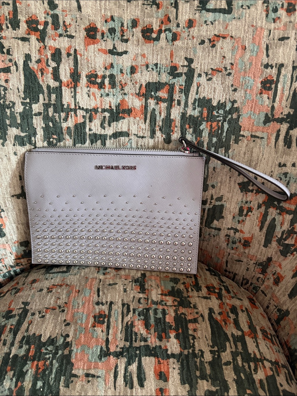 Michael Kors Lavender Studded Wristlet Clutch